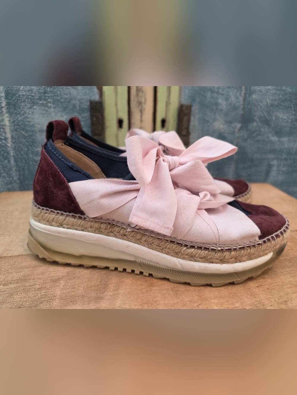 Free People Chapmin Espadrille Sneakers Size 41 Platorms Stacked - Picture 3 of 8